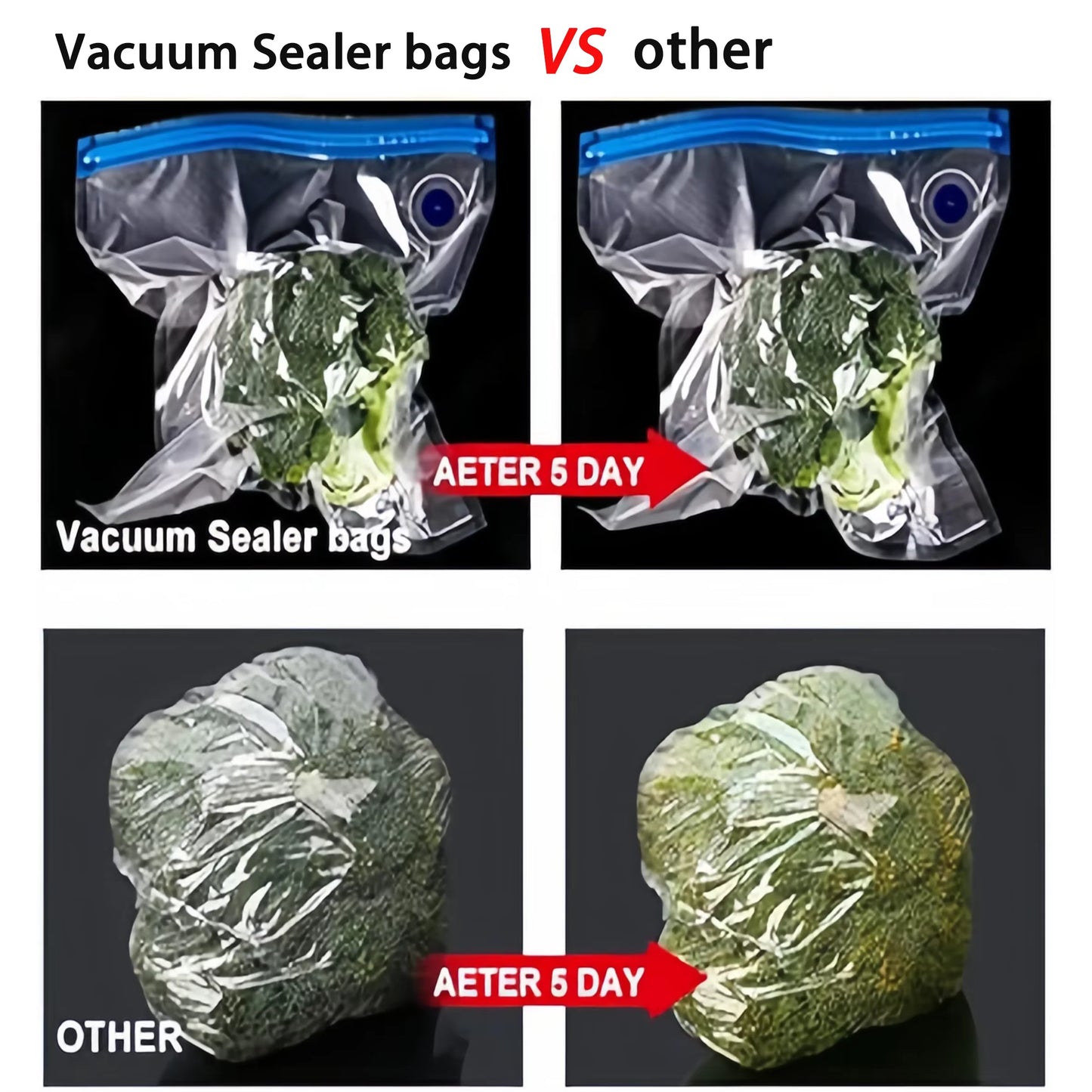 Handheld Vacuum Sealer for Food Storage，Portable Vacuum Sealer，Avoid Cross Contamination of Food+ 50 Vacuum Seal Bags