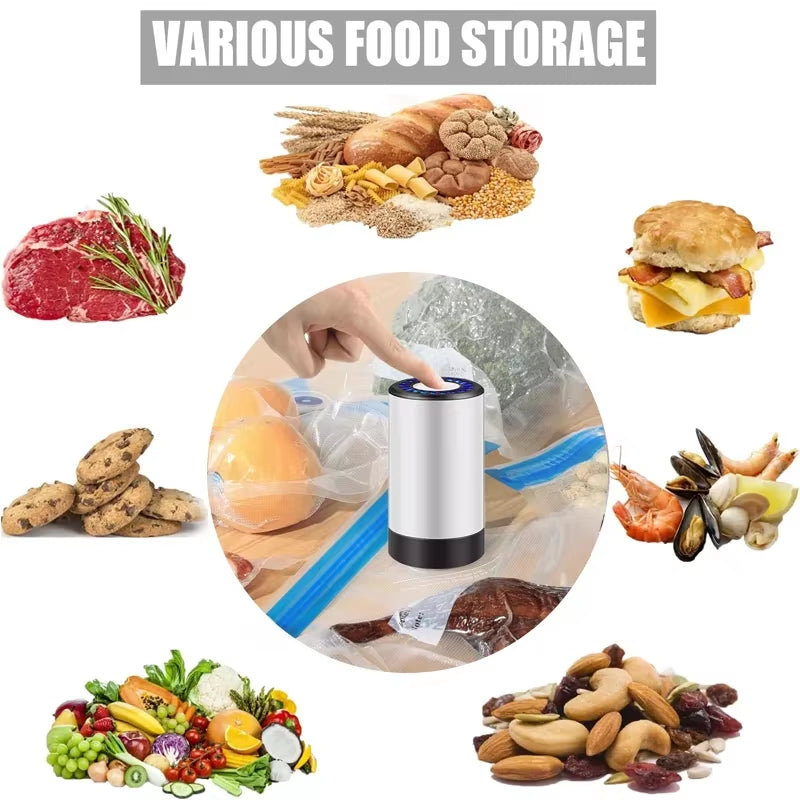 Handheld Vacuum Sealer for Food Storage，Portable Vacuum Sealer，Avoid Cross Contamination of Food+ 50 Vacuum Seal Bags