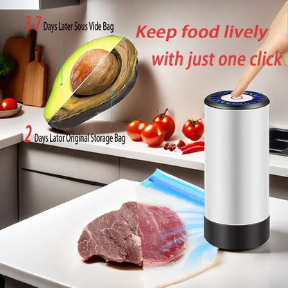 Handheld Vacuum Sealer for Food Storage，Portable Vacuum Sealer，Avoid Cross Contamination of Food+ 50 Vacuum Seal Bags