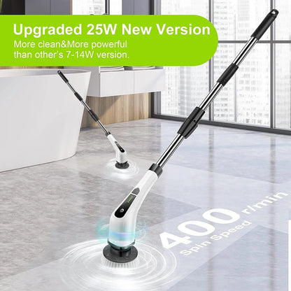 7 Heads Electric Spin Scrubber Cordless Bath Tub Power Scrubber with Adjustable Extension Arm for Bathroom, Tub, Tile, Floor